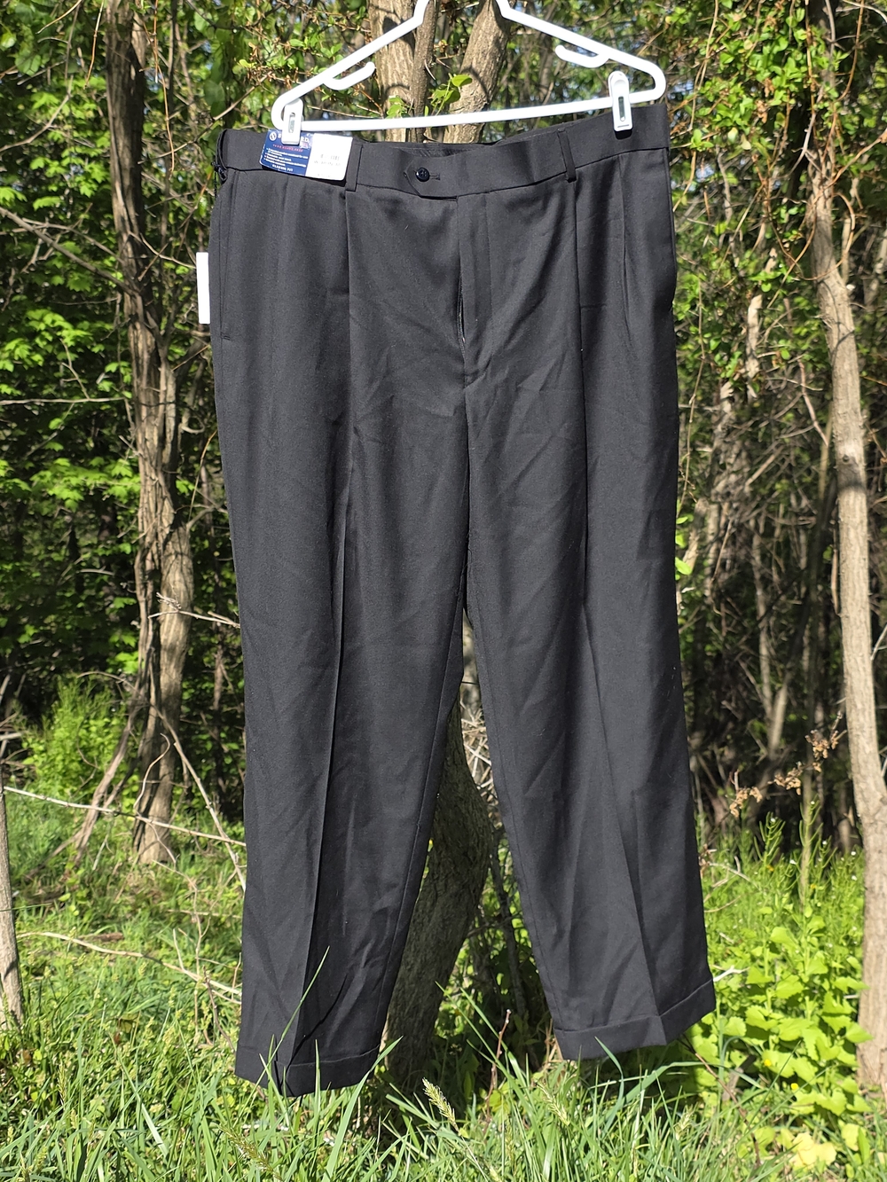 Stanford Men's Black Dress Pants - Classic Straight Fit Size 40x30